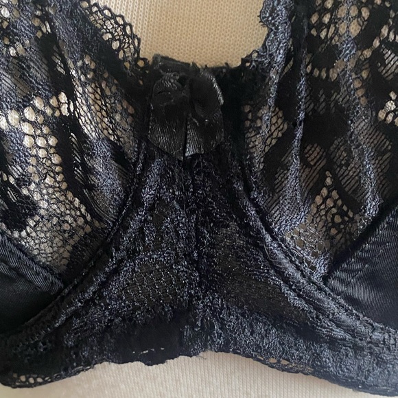 Offer??   Shein black bra stretch lace floral pattern bow adjustable 85D = 38D - Picture 5 of 13